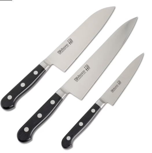 Misono 440 Molybdenum Santoku, Gyuto, Petty Knife Set